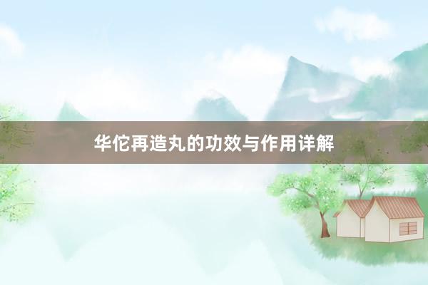 华佗再造丸的功效与作用详解
